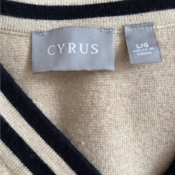 Cyrus Tan Cardigan with Black Accents - Picture 4 of 4
